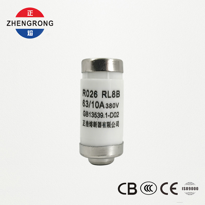 Fusible basse tension en céramique à vis R026 RL8B 380V 63/10A